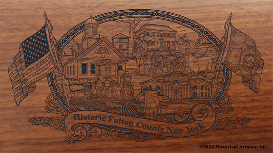 Fulton County New York Engraved Rifle Buttstock