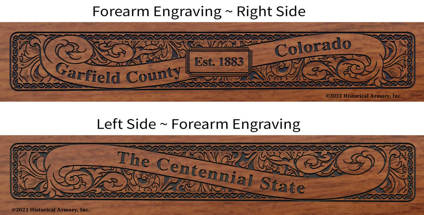 Garfield County Colorado Engraved Rifle Forearm