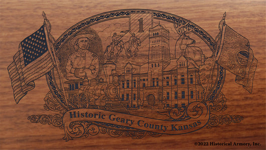 Geary County Kansas Engraved Rifle Buttstock
