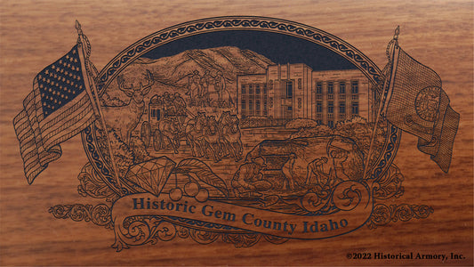 Gem County Idaho Engraved Rifle Buttstock