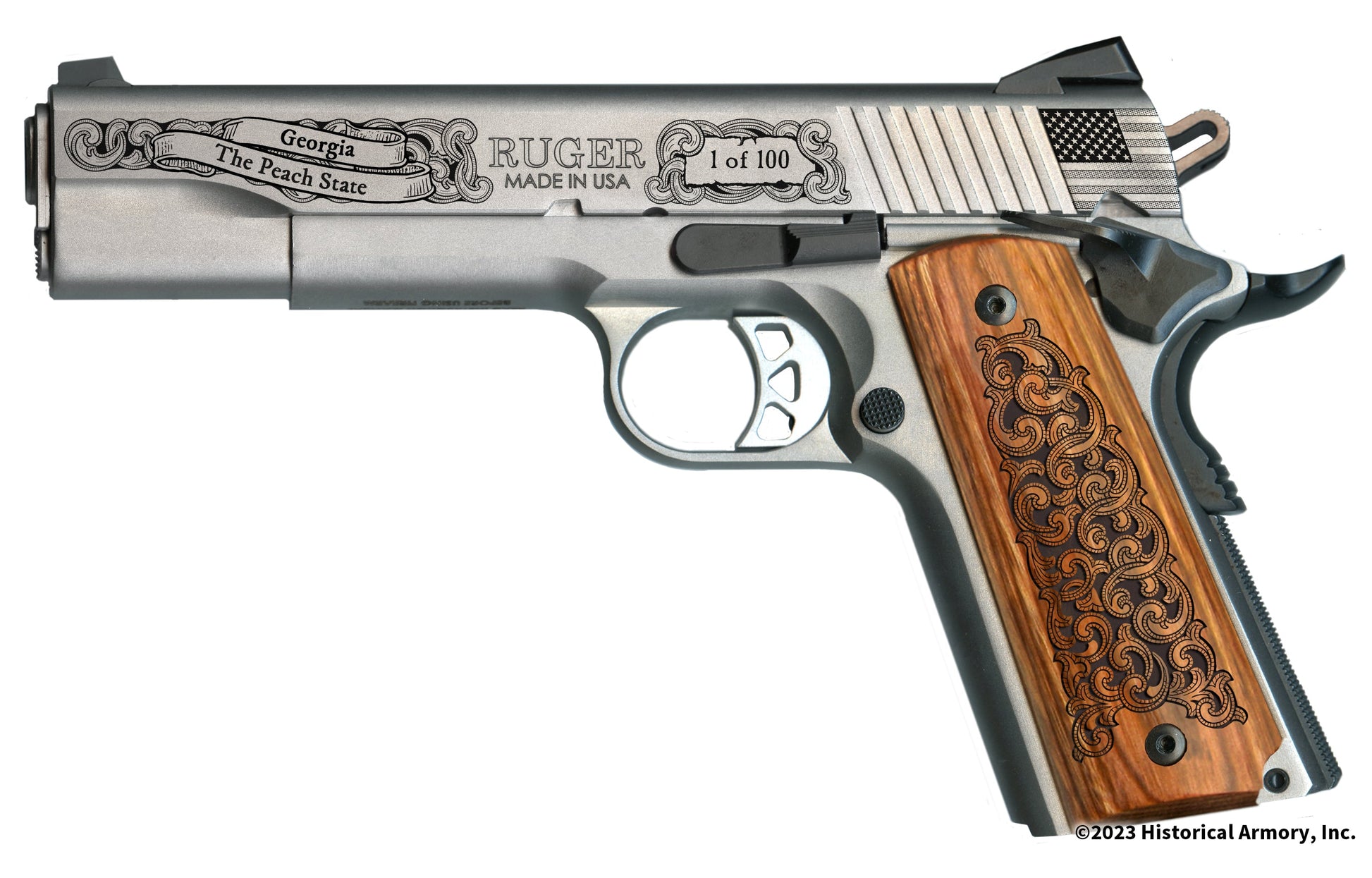 Georgia State Pride Limited Edition Engraved 1911 Left Side