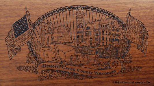 Green County Wisconsin Engraved Rifle Buttstock