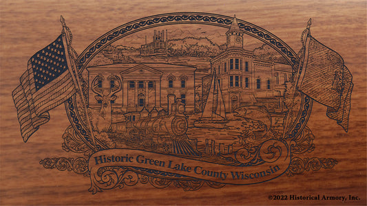 Green Lake County Wisconsin Engraved Rifle Buttstock