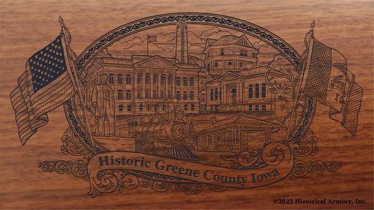 Greene County Iowa Engraved Rifle Buttstock