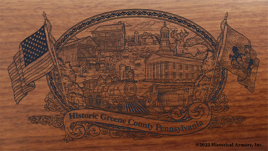 Greene County Pennsylvania Engraved Rifle Buttstock