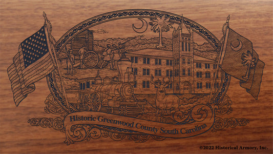 Greenwood County South Carolina Engraved Rifle Buttstock
