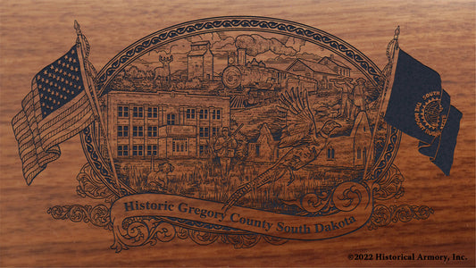 Gregory County South Dakota Engraved Rifle Buttstock
