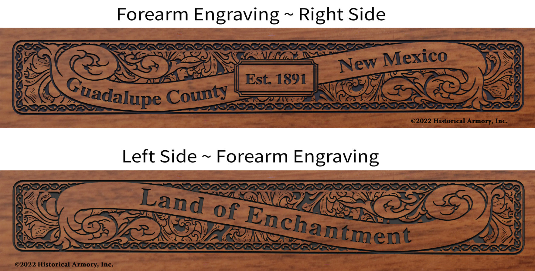 Guadalupe County New Mexico Engraved Rifle Forearm