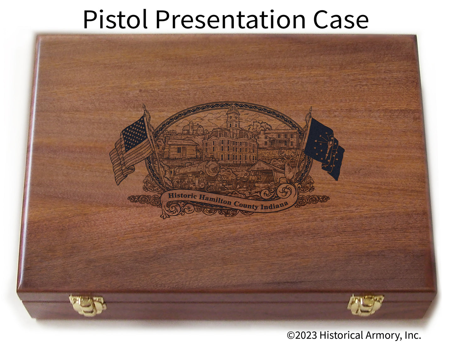 Hamilton County Indiana Engraved .45 Auto Ruger 1911 Presentation Case
