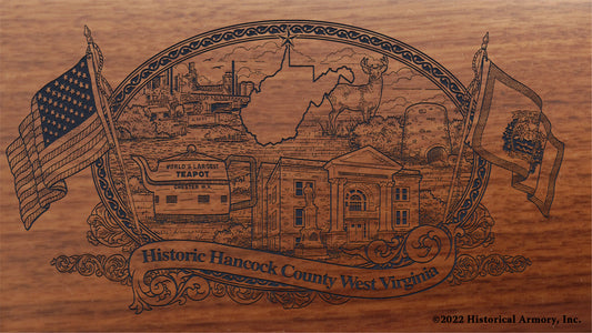 Hancock County West Virginia Engraved Rifle Buttstock