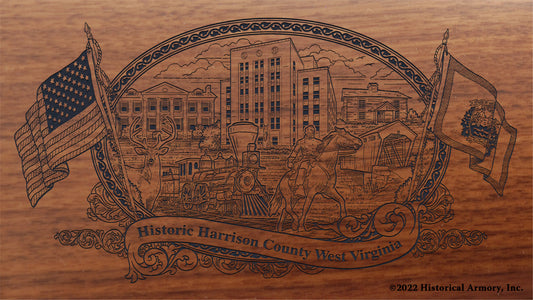 Harrison County West Virginia Engraved Rifle Buttstock