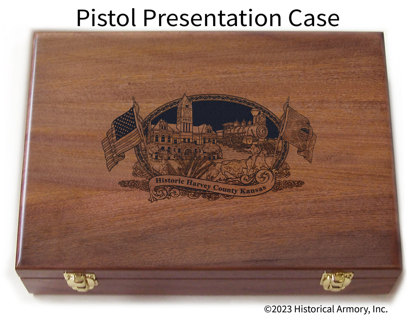 Harvey County Kansas Engraved .45 Auto Ruger 1911 Presentation Case
