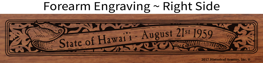 Hawaii State Pride Engraved Henry Rifle - Forearm Detail