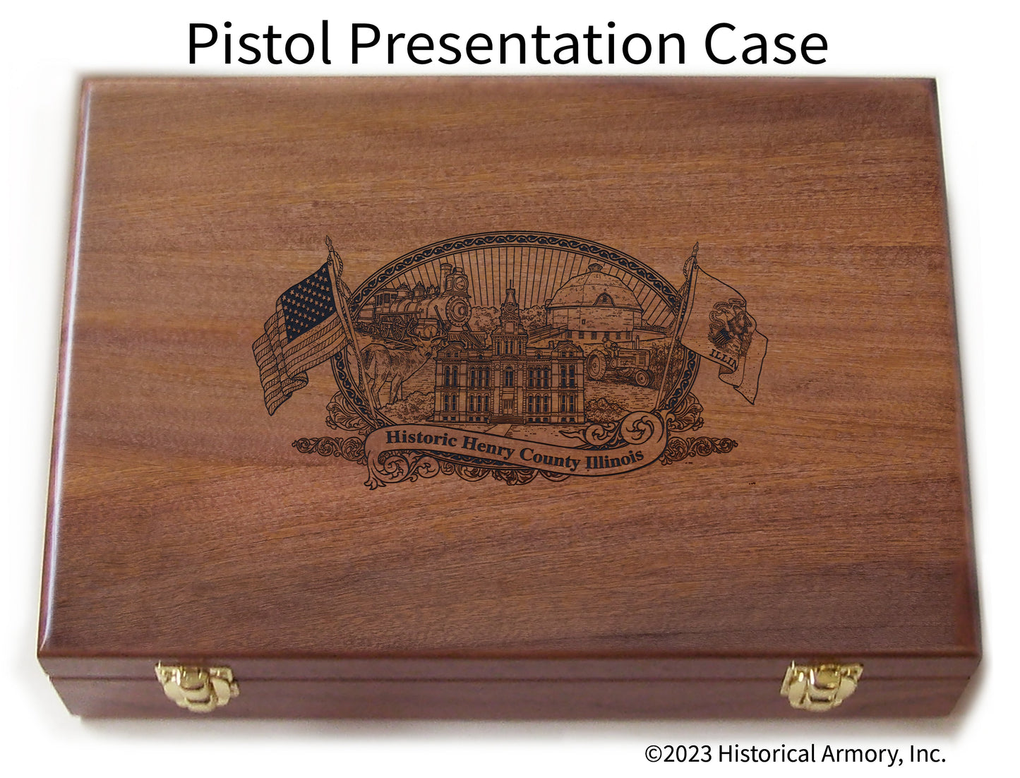 Henry County Illinois Engraved .45 Auto Ruger 1911 Presentation Case