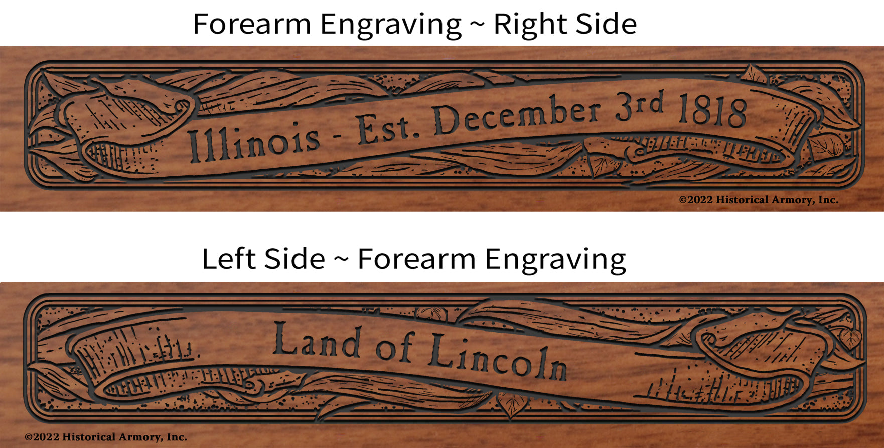 Illinois Agricultural Heritage Engraved Rifle Forearm