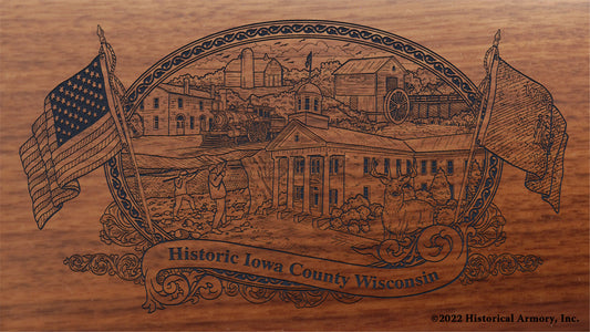 Iowa County Wisconsin Engraved Rifle Buttstock