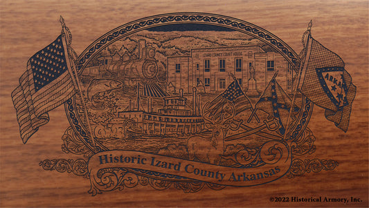 Izard County Arkansas Engraved Rifle Buttstock