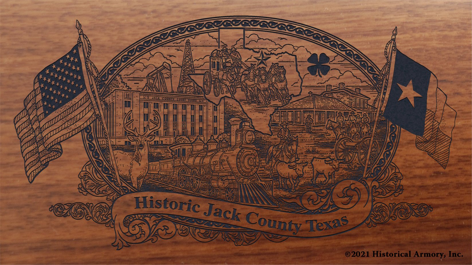 ★刻印有　文鎮　銃とカブト Jack County Texas | Personalized Engraved Henry Rifles