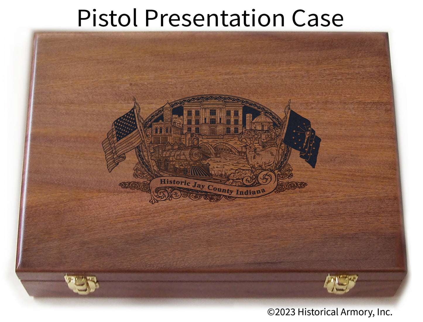 Jay County Indiana Engraved .45 Auto Ruger 1911 Presentation Case