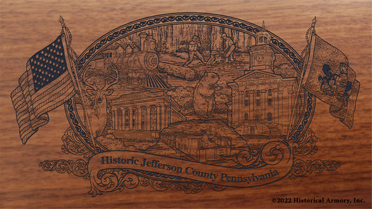 Jefferson County Pennsylvania Engraved Rifle Buttstock