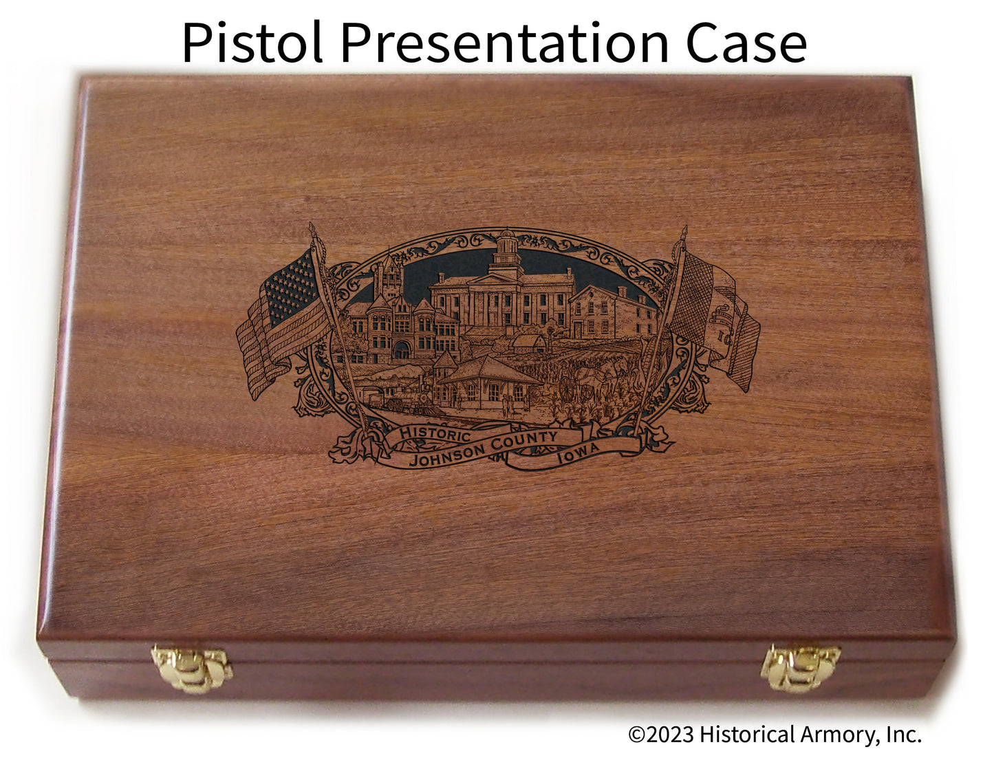 Johnson County Iowa Engraved .45 Auto Ruger 1911 Presentation Case
