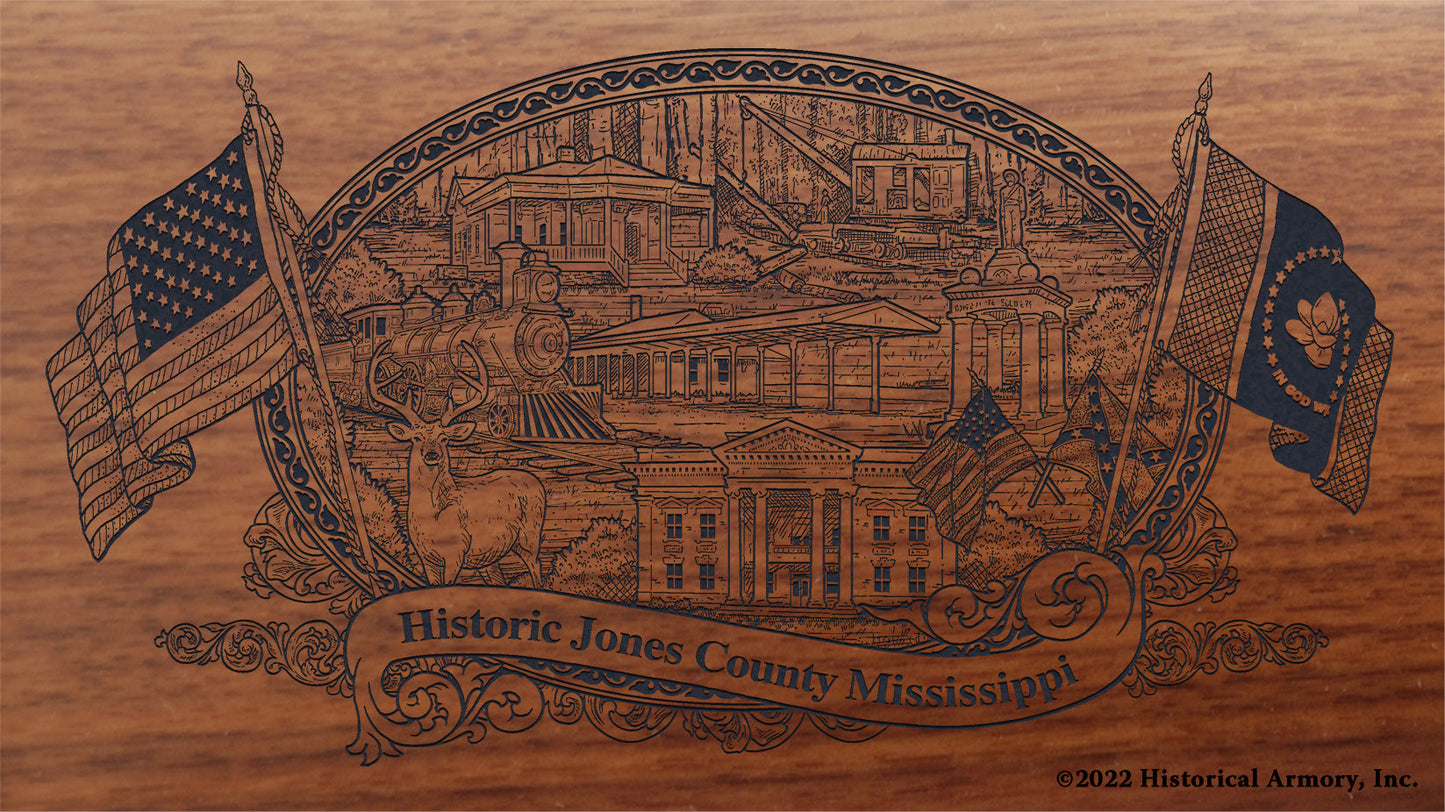 Jones County Mississippi Engraved Rifle Buttstock