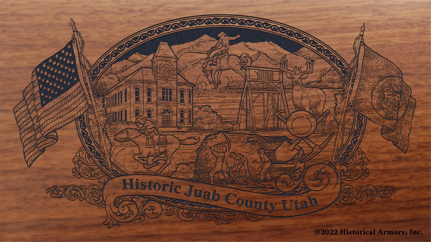 Juab County Utah Engraved Rifle Buttstock