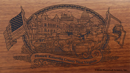 Kanawha County West Virginia Engraved Rifle Buttstock
