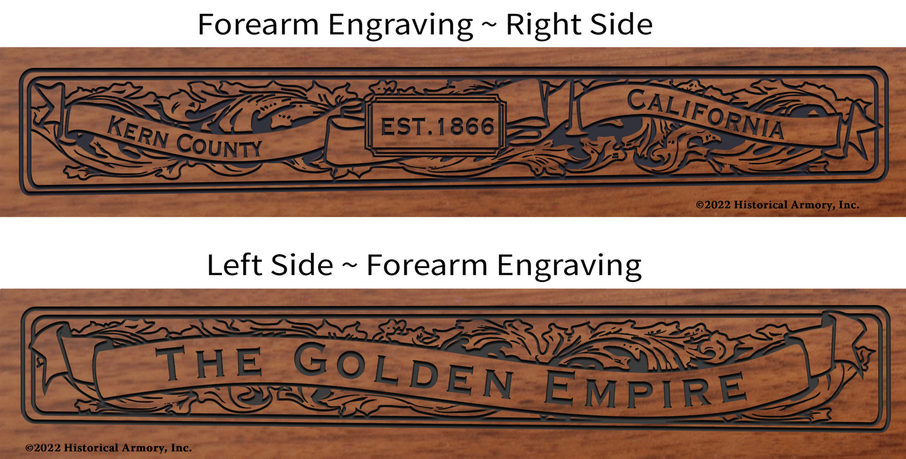 Kern County California Engraved Rifle Forearm