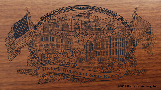 Kingman County Kansas Engraved Rifle Buttstock