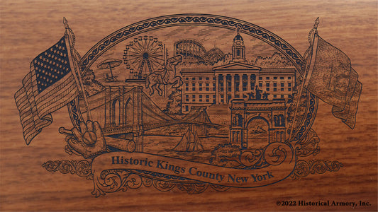 Kings County New York Engraved Rifle Buttstock