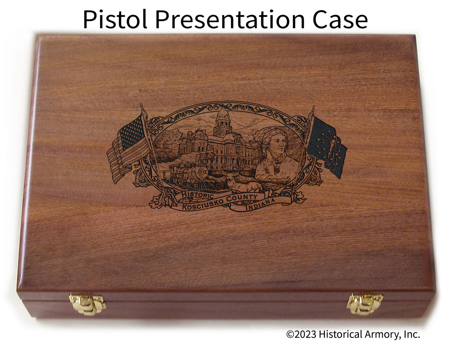 Kosciusko County Indiana Engraved .45 Auto Ruger 1911 Presentation Case