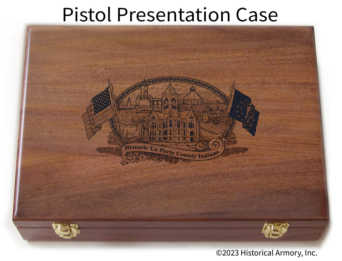 La Porte County Indiana Engraved .45 Auto Ruger 1911 Presentation Case