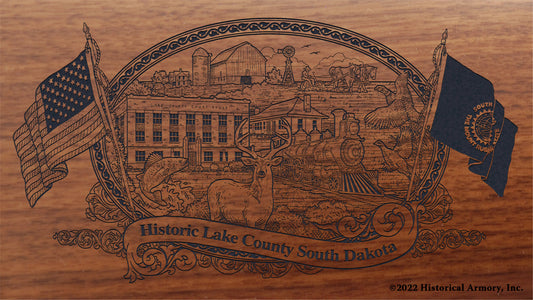 Lake County South Dakota Engraved Rifle Buttstock