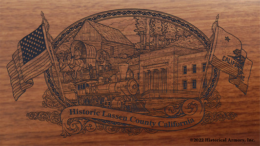 Lassen County California Engraved Rifle Buttstock