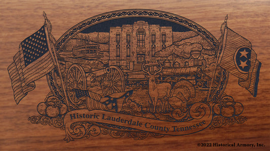 Lauderdale County Tennessee Engraved Rifle Buttstock