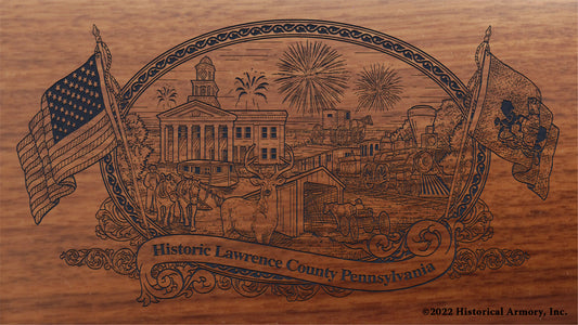 Lawrence County Pennsylvania Engraved Rifle Buttstock
