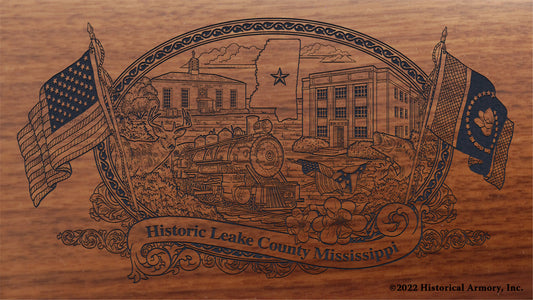 Leake County Mississippi Engraved Rifle Buttstock