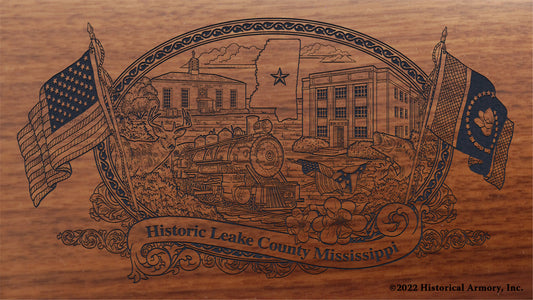 Leake County Mississippi Engraved Rifle Buttstock