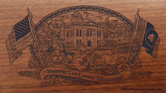 Lee County Mississippi Engraved Rifle Buttstock