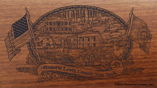 Lewis County New York Engraved Rifle Buttstock