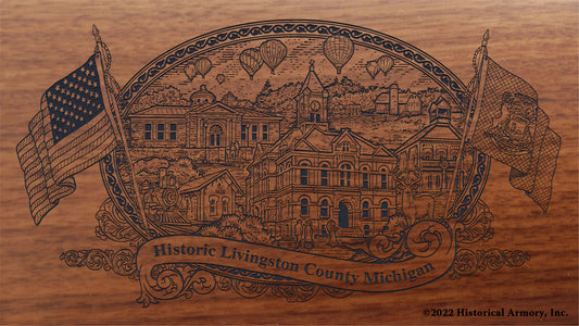 Livingston County Michigan Engraved Rifle Buttstock