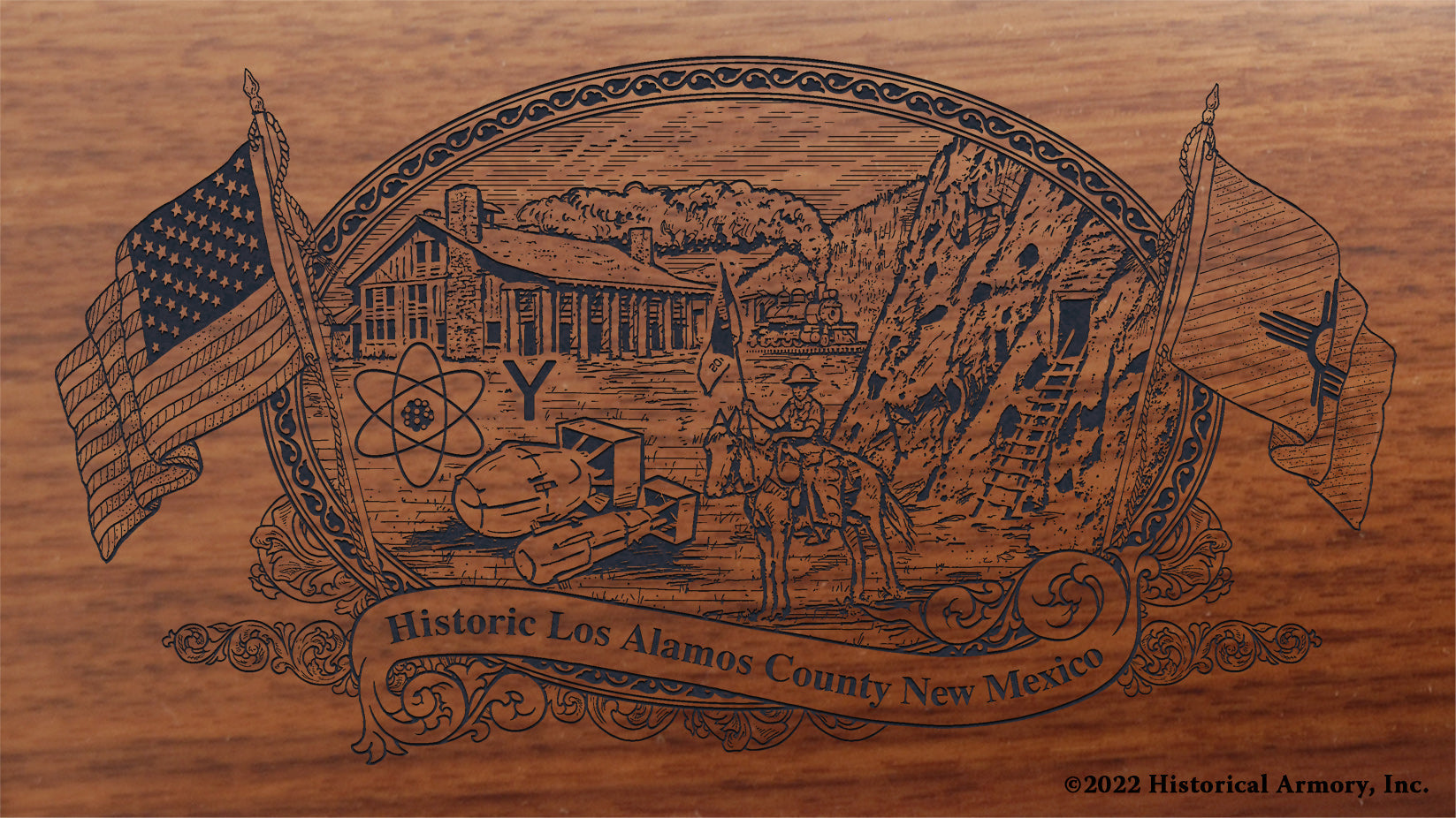 Los Alamos County New Mexico Engraved Rifle Historical Armory