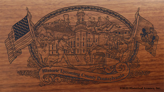 Lycoming County Pennsylvania Engraved Rifle Buttstock