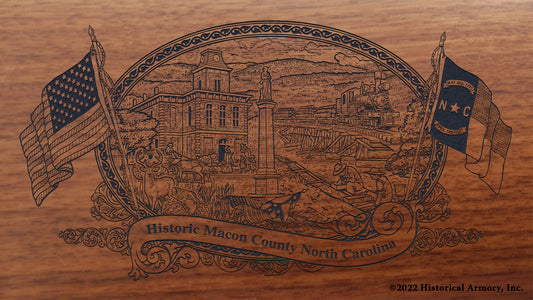 Macon County North Carolina Engraved Rifle Buttstock