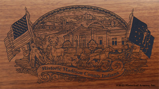 Madison County Indiana Engraved Rifle Buttstock
