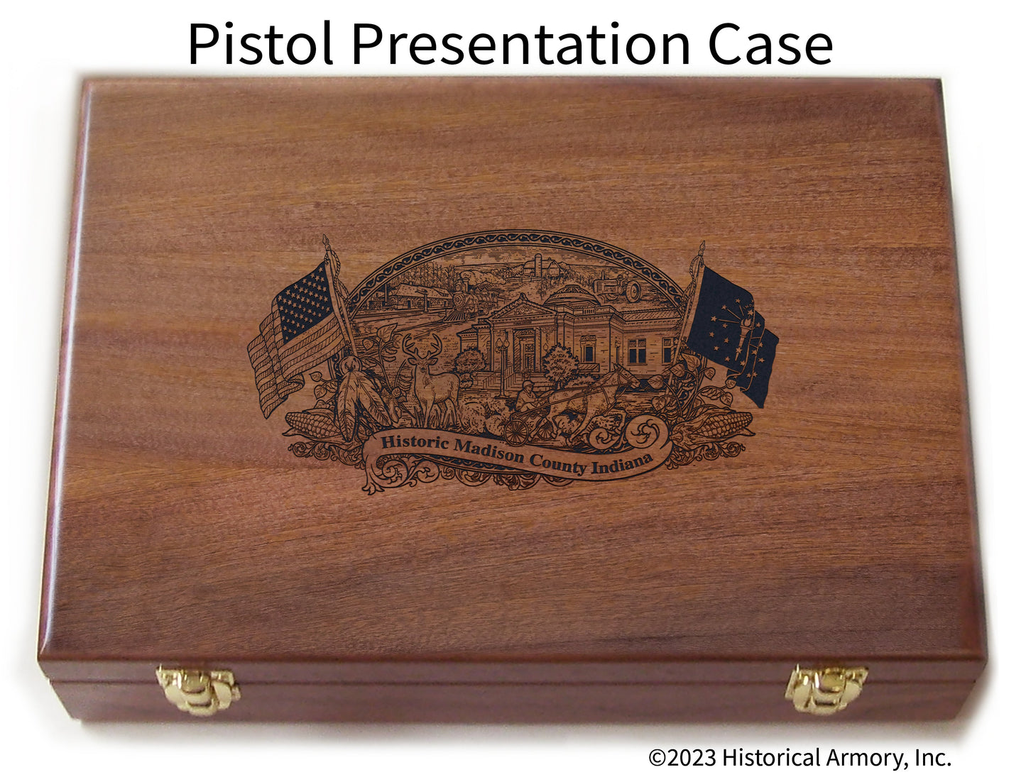 Madison County Indiana Engraved .45 Auto Ruger 1911 Presentation Case