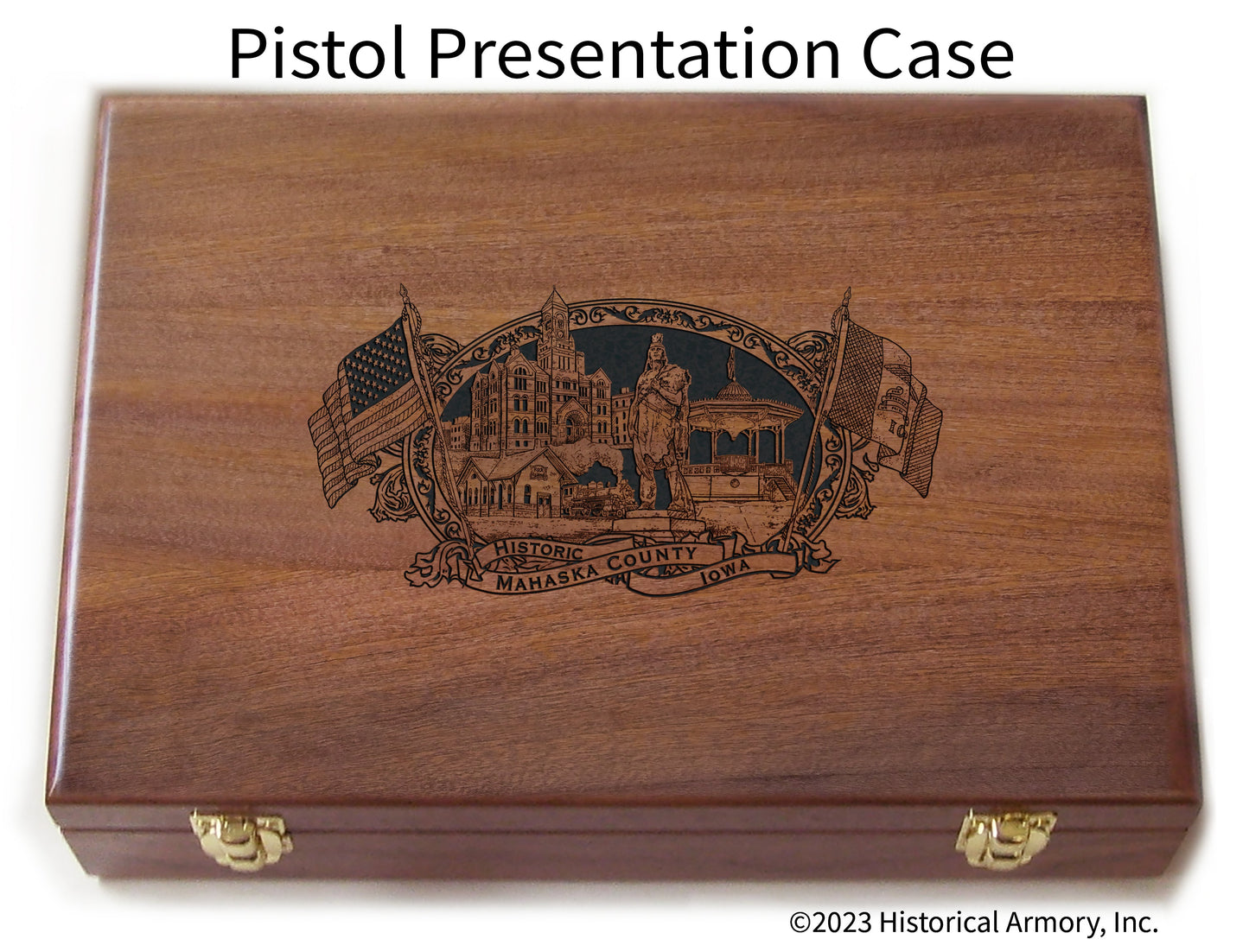 Mahaska County Iowa Engraved .45 Auto Ruger 1911 Presentation Case