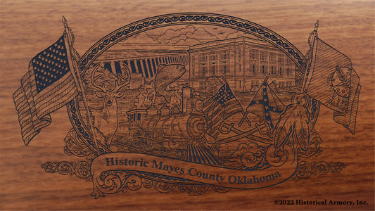 Mayes County Oklahoma Engraved Rifle Buttstock