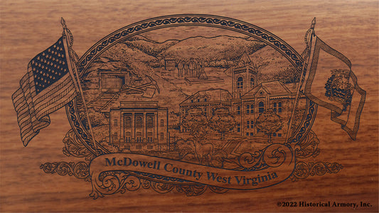 McDowell County West Virginia Engraved Rifle Buttstock